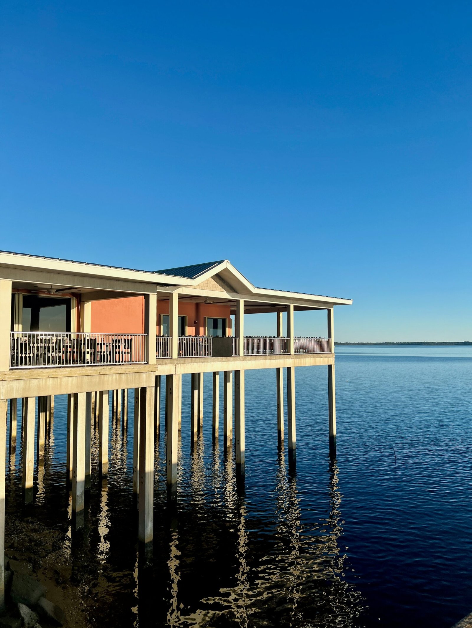 a house on a dock over water